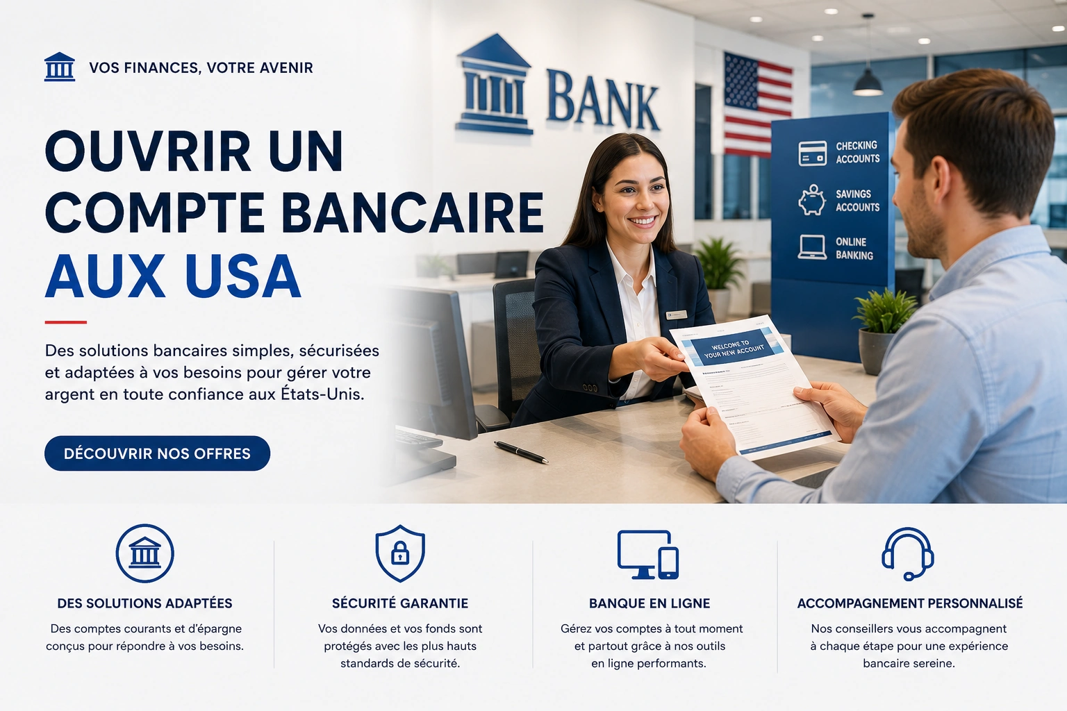 Guide pour ouvrir un compte bancaire aux États-Unis