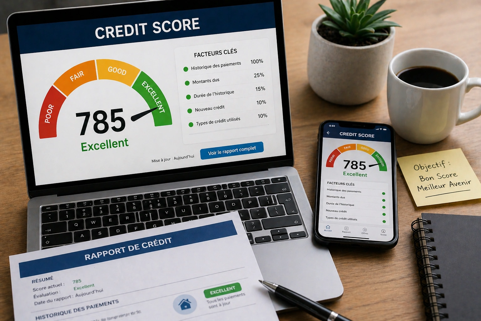 Credit score aux États-Unis, illustration France-USA-Net.Com, version française